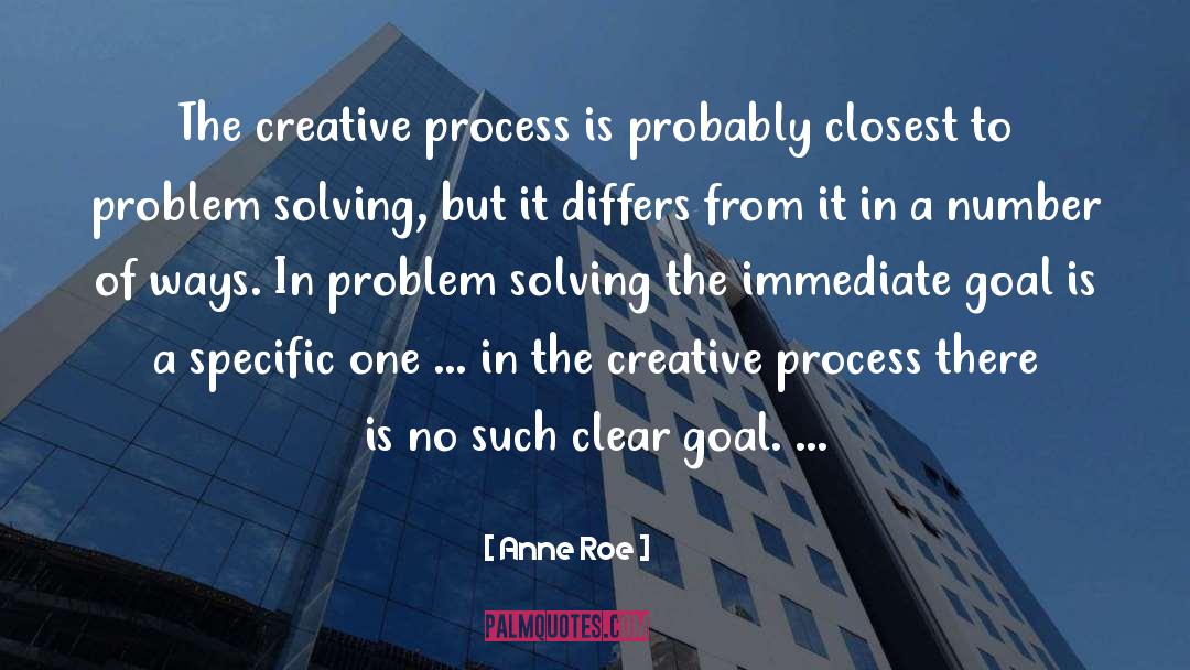 Anne Roe Quotes: The creative process is probably