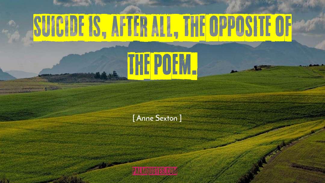 Anne Sexton Quotes: Suicide is, after all, the
