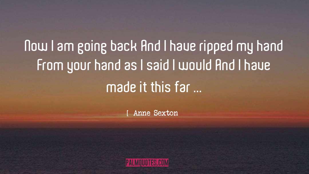 Anne Sexton Quotes: Now I am going back<br>