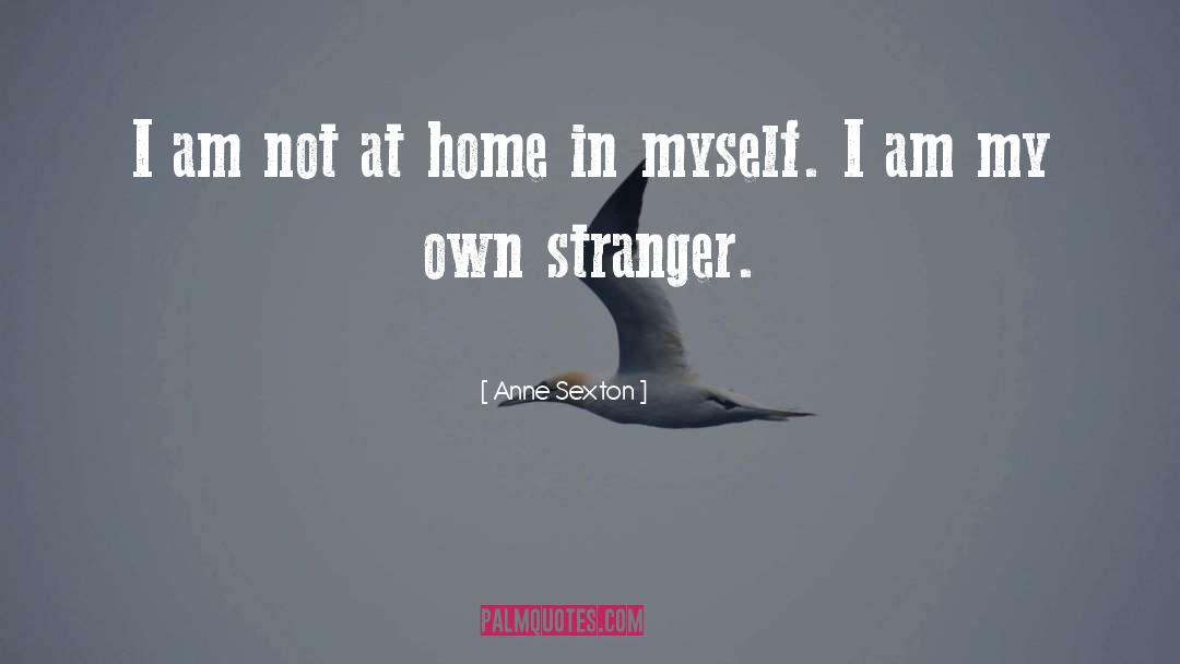 Anne Sexton Quotes: I am not at home