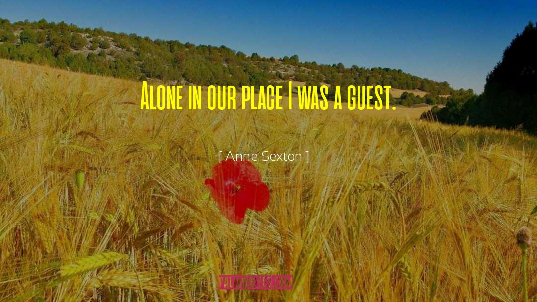 Anne Sexton Quotes: Alone in our place I