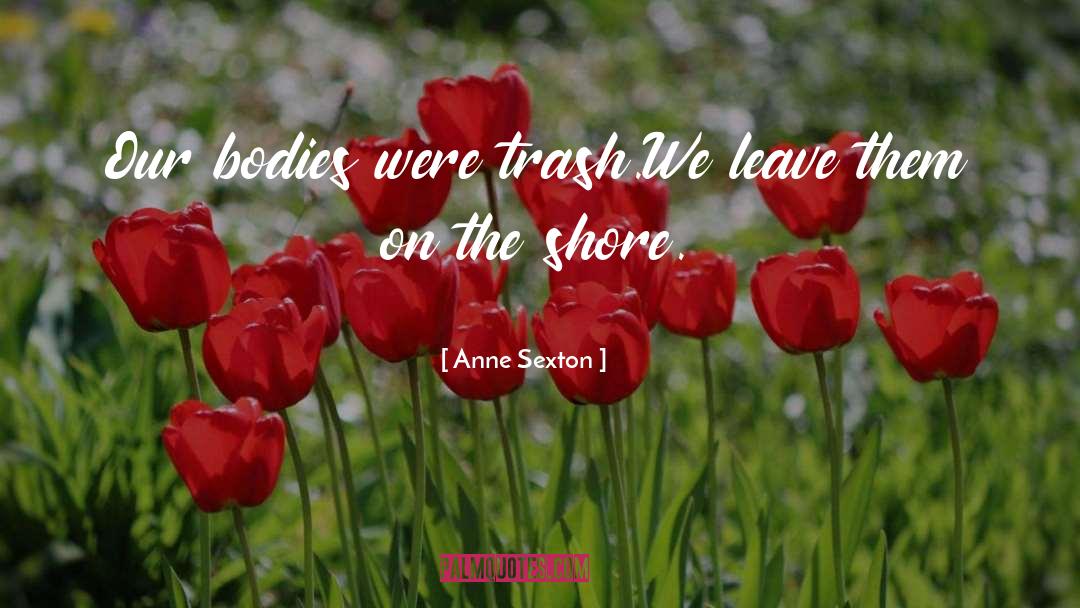 Anne Sexton Quotes: Our bodies were trash.<br>We leave