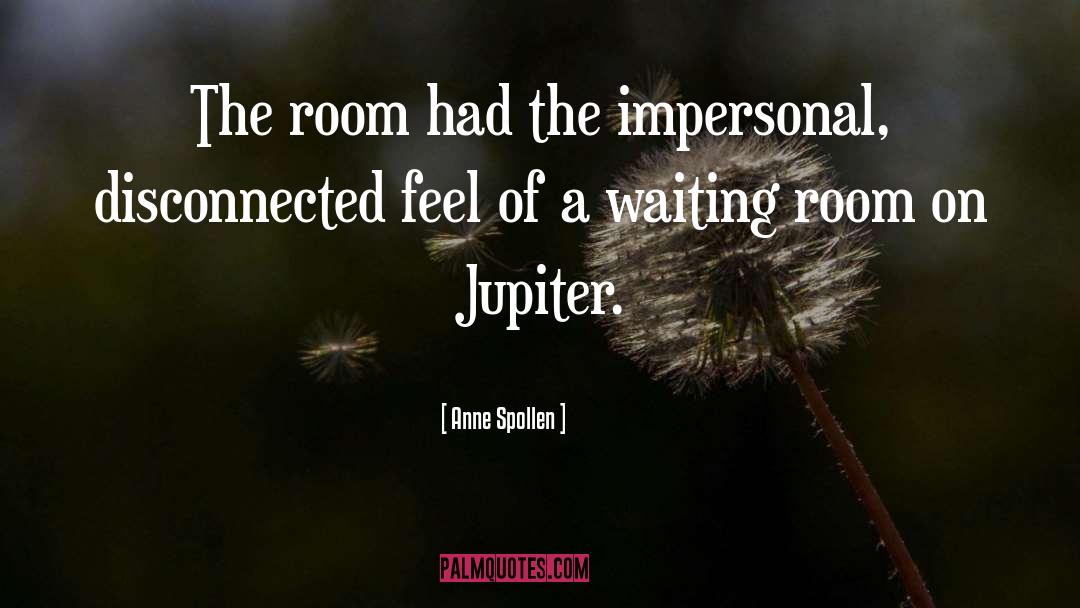Anne Spollen Quotes: The room had the impersonal,