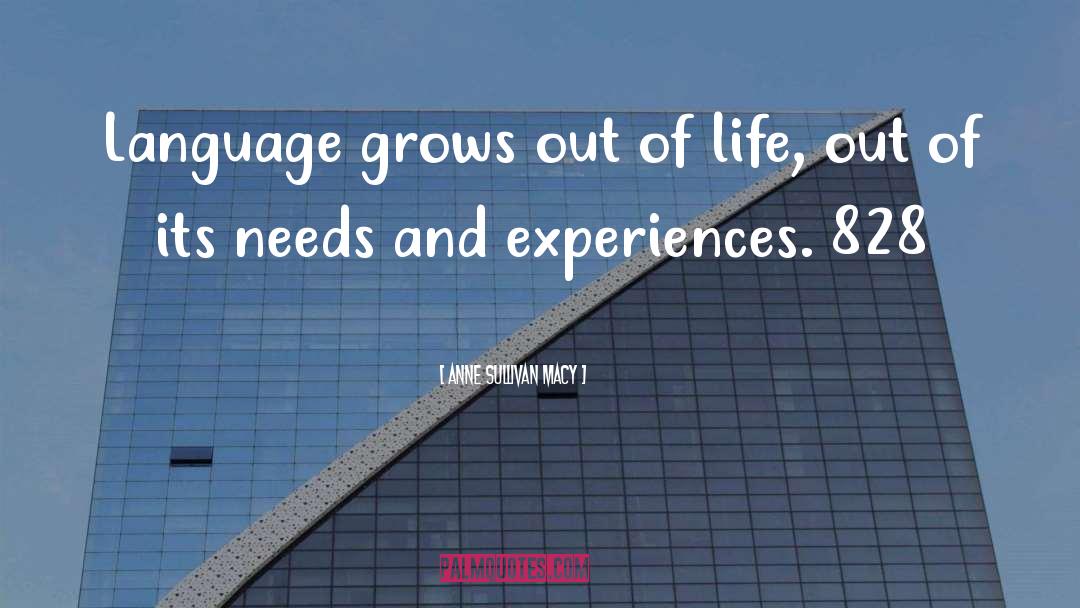 Anne Sullivan Macy Quotes: Language grows out of life,