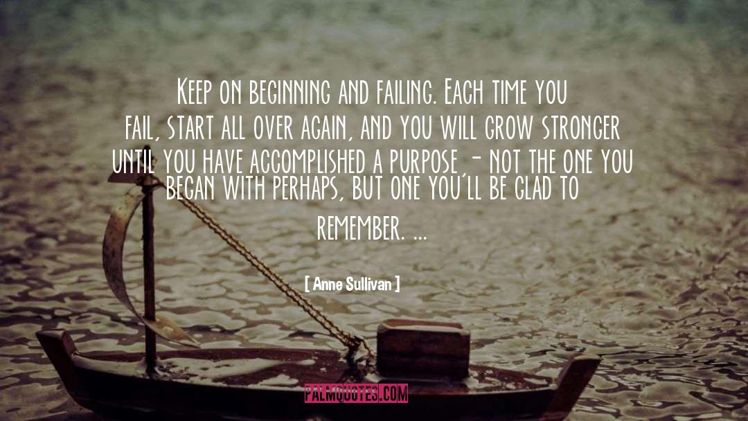 Anne Sullivan Quotes: Keep on beginning and failing.