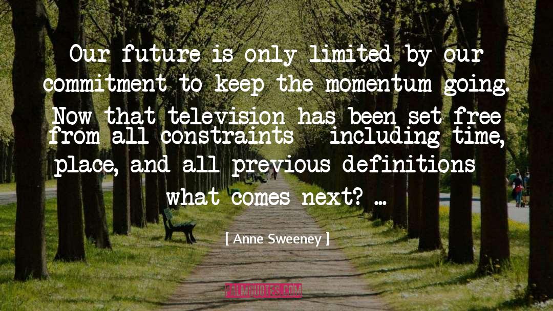 Anne Sweeney Quotes: Our future is only limited