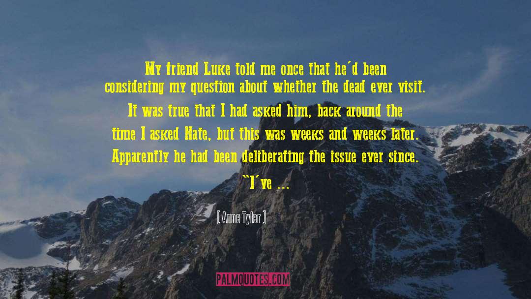 Anne Tyler Quotes: My friend Luke told me