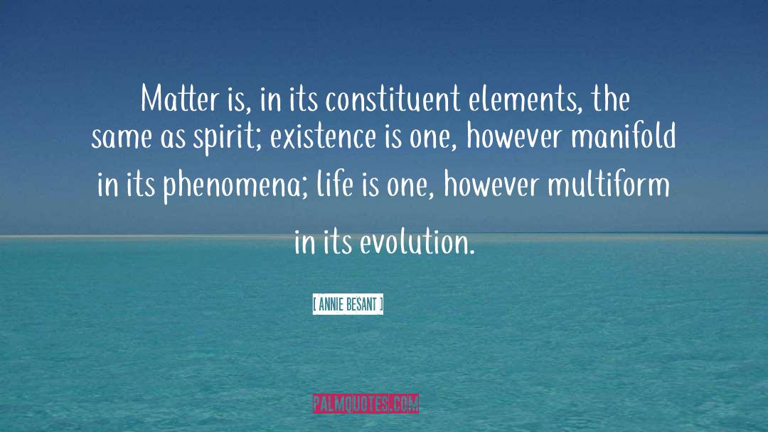Annie Besant Quotes: Matter is, in its constituent