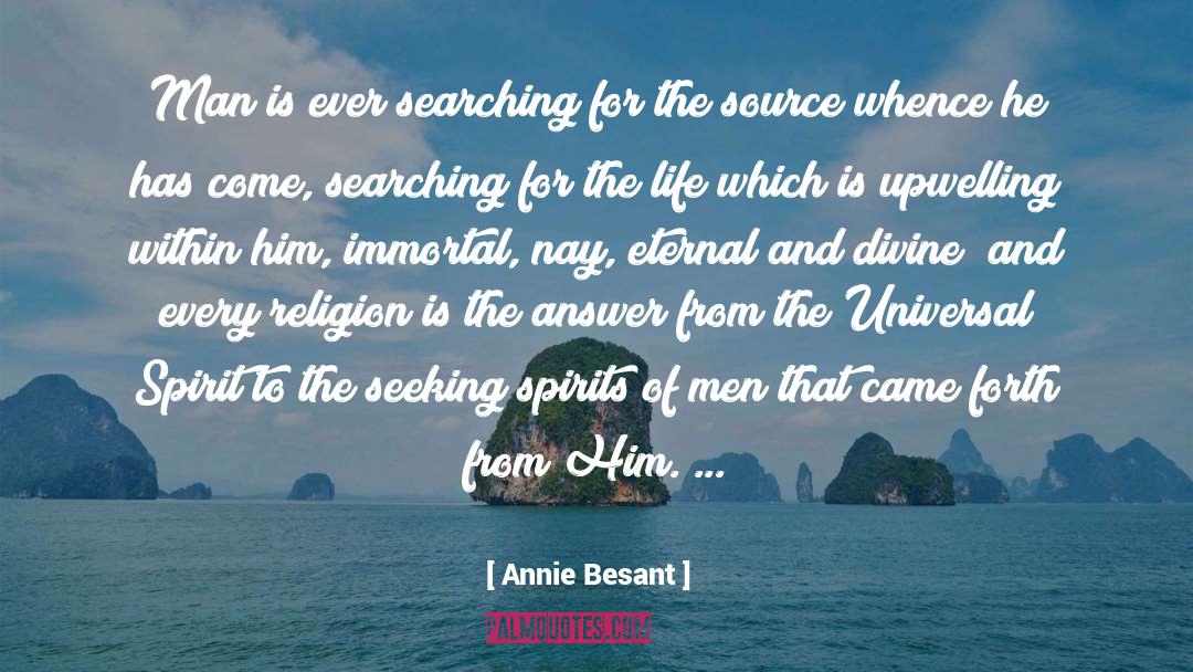 Annie Besant Quotes: Man is ever searching for