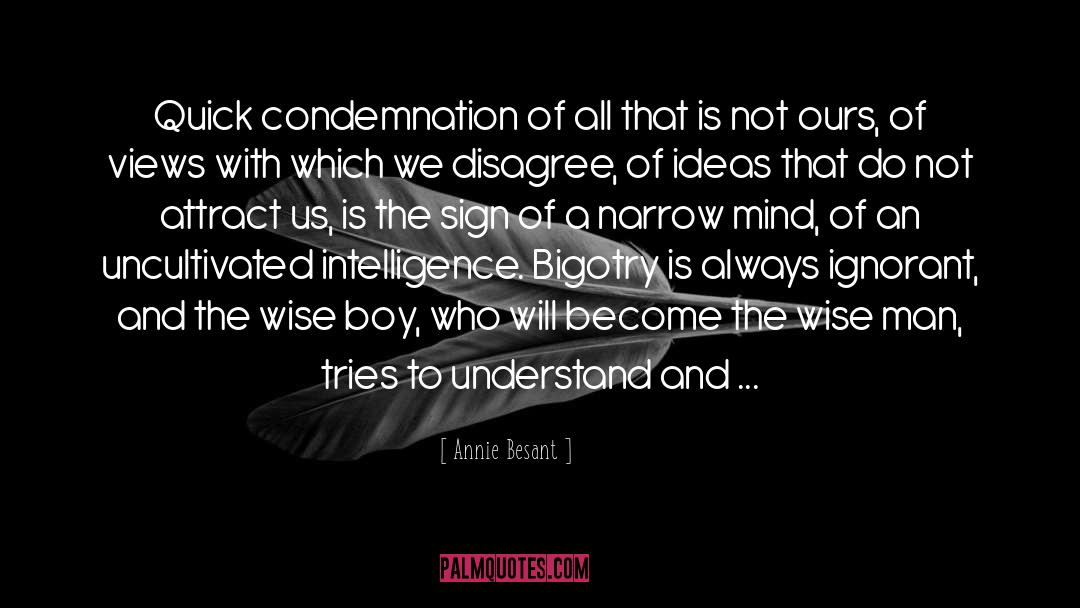 Annie Besant Quotes: Quick condemnation of all that