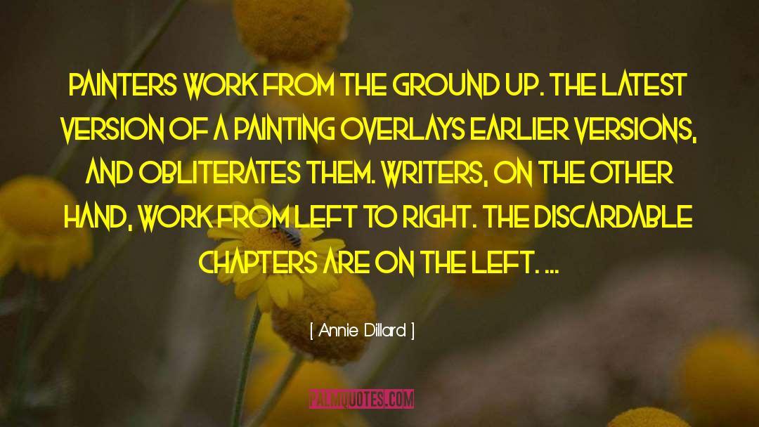 Annie Dillard Quotes: Painters work from the ground