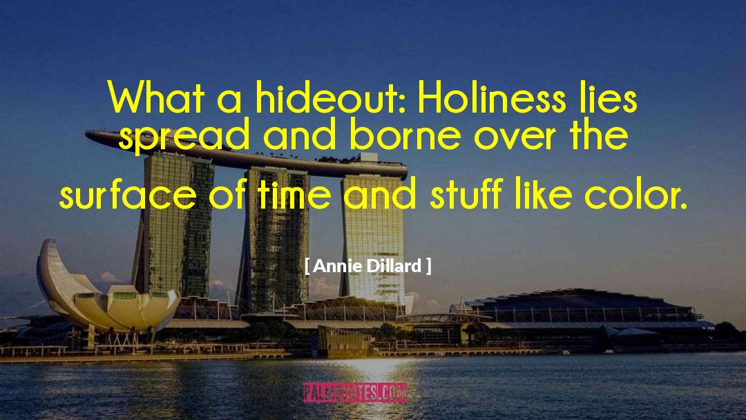 Annie Dillard Quotes: What a hideout: Holiness lies