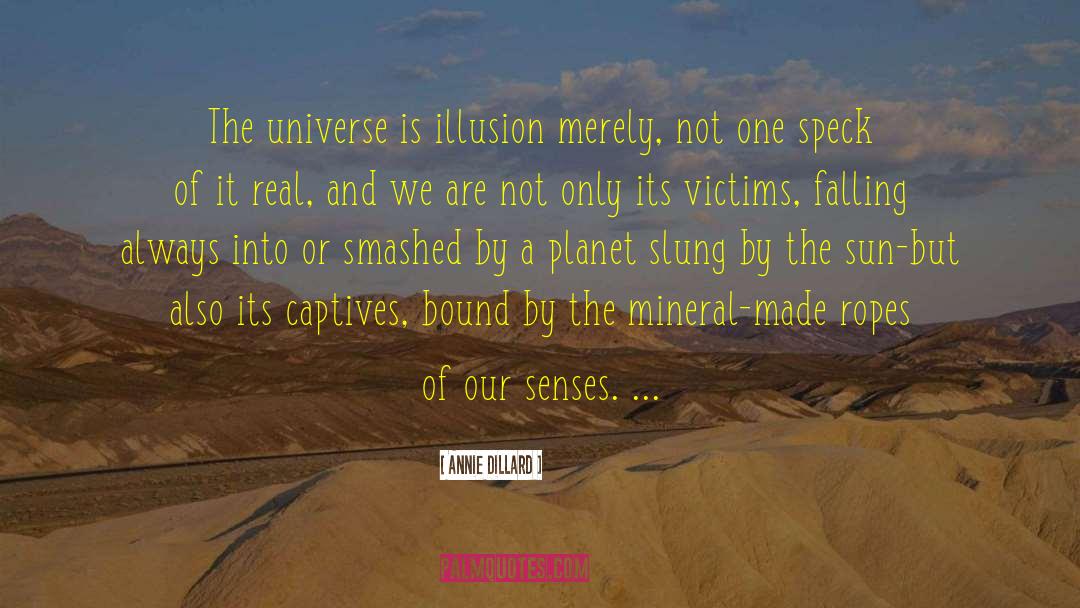 Annie Dillard Quotes: The universe is illusion merely,