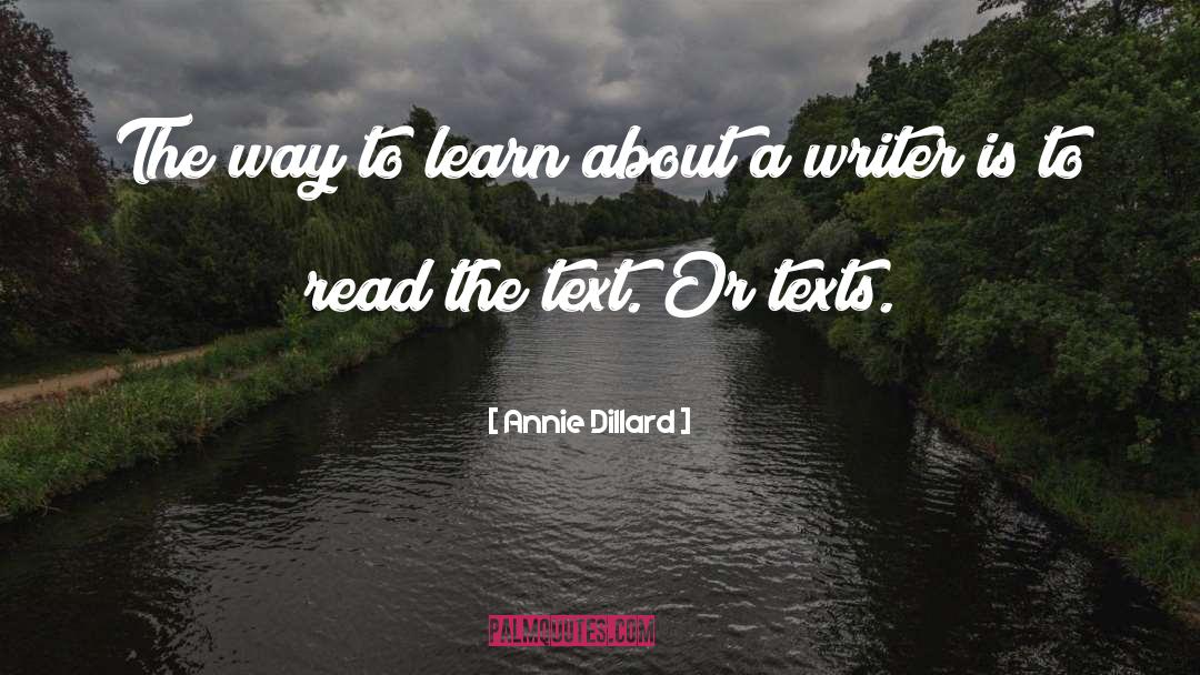 Annie Dillard Quotes: The way to learn about