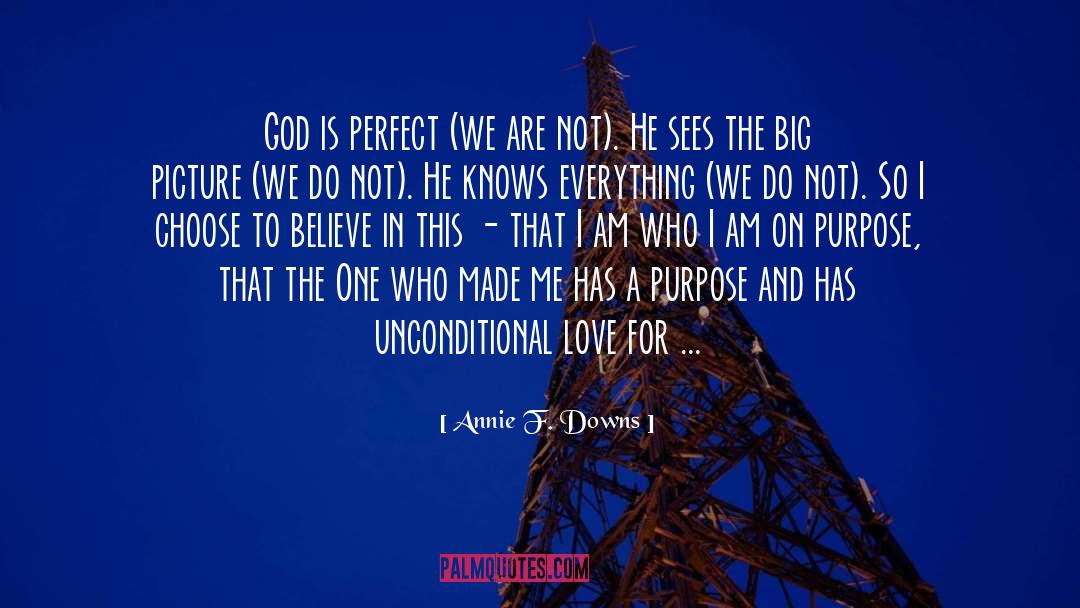 Annie F. Downs Quotes: God is perfect (we are