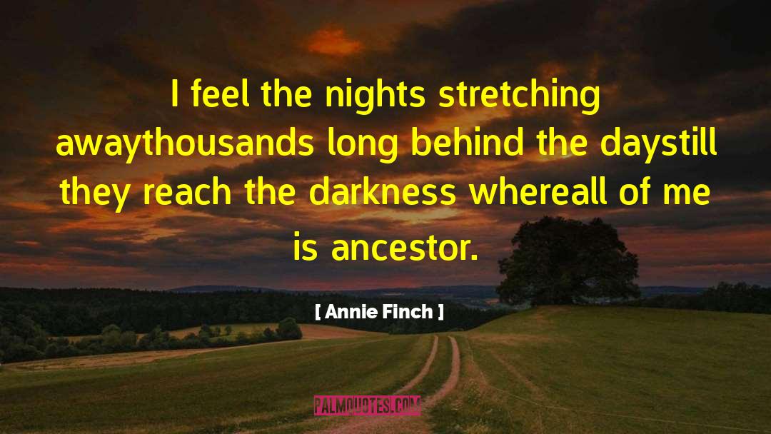 Annie Finch Quotes: I feel the nights stretching