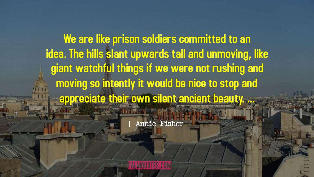 Annie Fisher Quotes: We are like prison soldiers