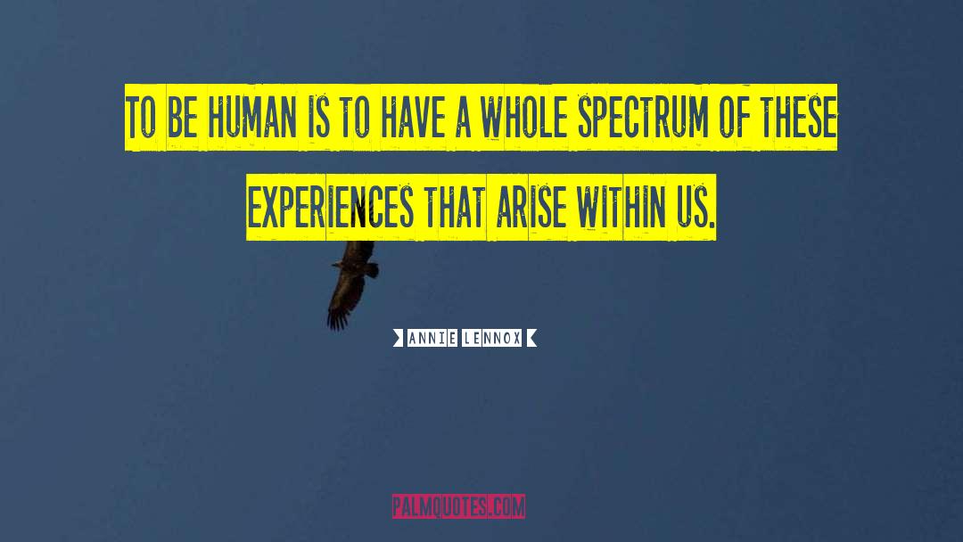 Annie Lennox Quotes: To be human is to