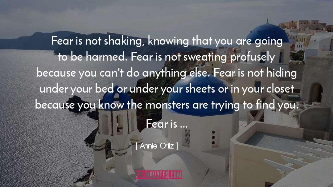 Annie Ortiz Quotes: Fear is not shaking, knowing