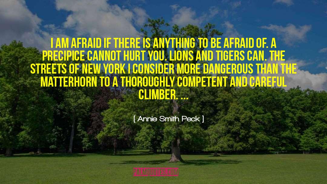 Annie Smith Peck Quotes: I am afraid if there