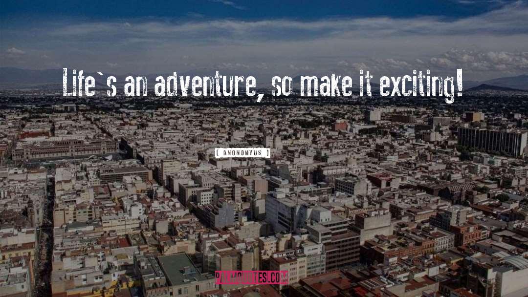 Anonomyus Quotes: Life's an adventure, so make