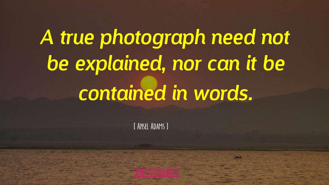 Ansel Adams Quotes: A true photograph need not