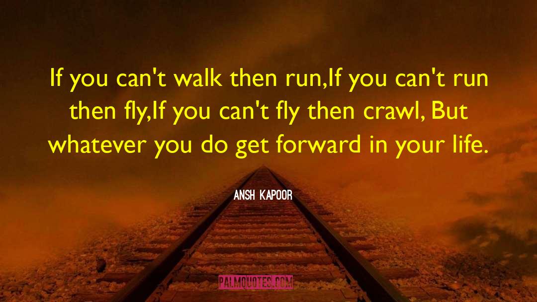 Ansh Kapoor Quotes: If you can't walk then
