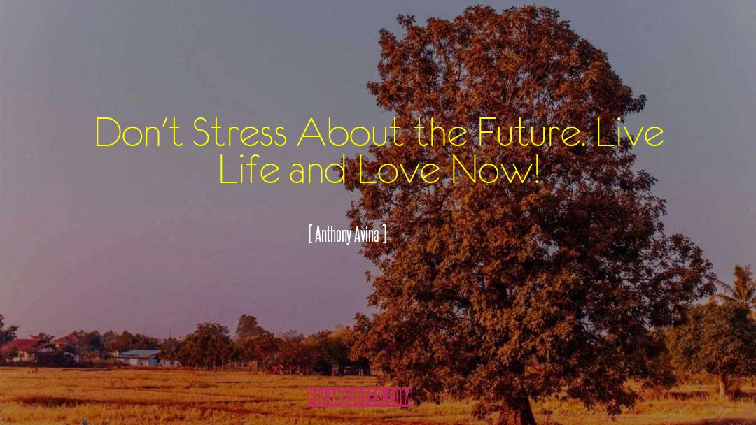 Anthony Avina Quotes: Don't Stress About the Future.