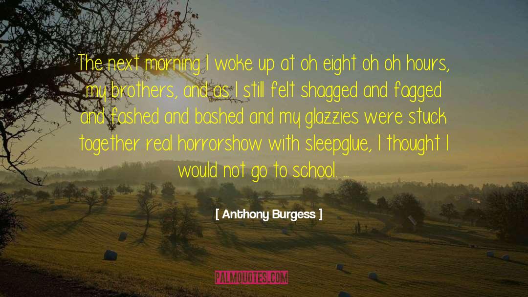 Anthony Burgess Quotes: The next morning I woke