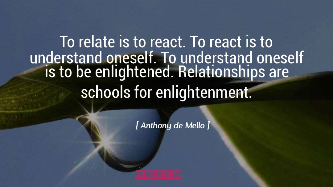 Anthony De Mello Quotes: To relate is to react.