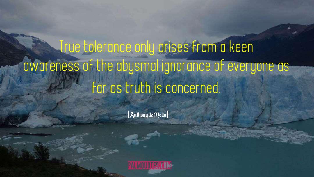Anthony De Mello Quotes: True tolerance only arises from