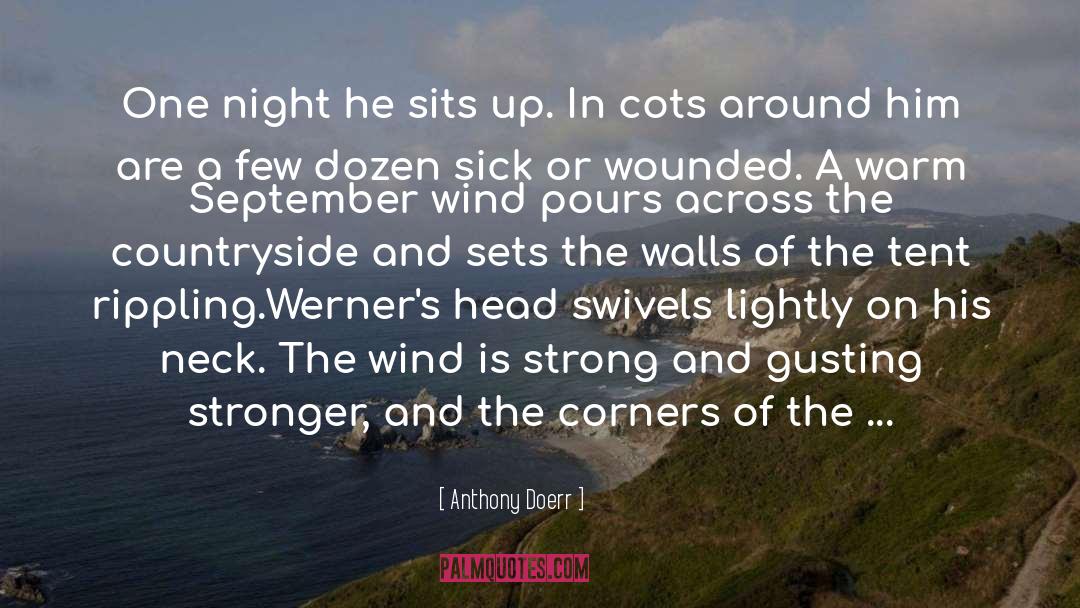 Anthony Doerr Quotes: One night he sits up.