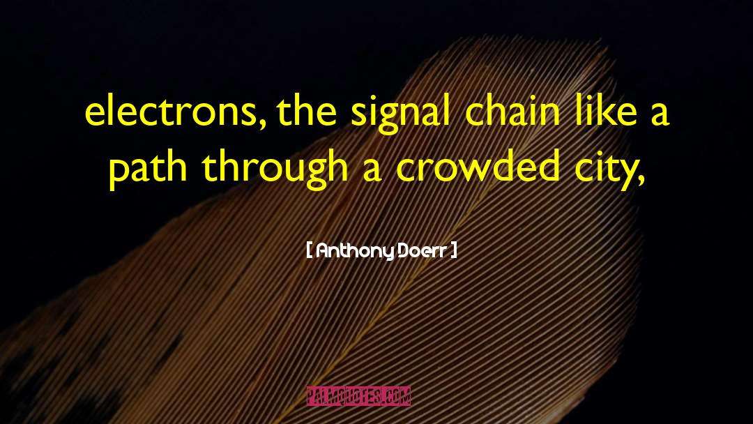 Anthony Doerr Quotes: electrons, the signal chain like