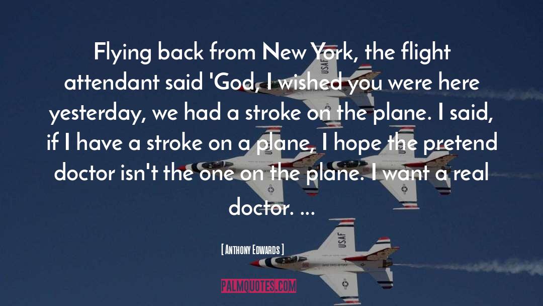 Anthony Edwards Quotes: Flying back from New York,