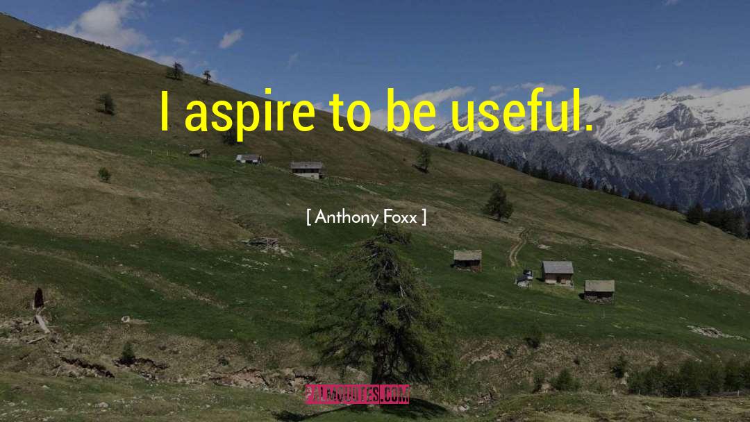 Anthony Foxx Quotes: I aspire to be useful.