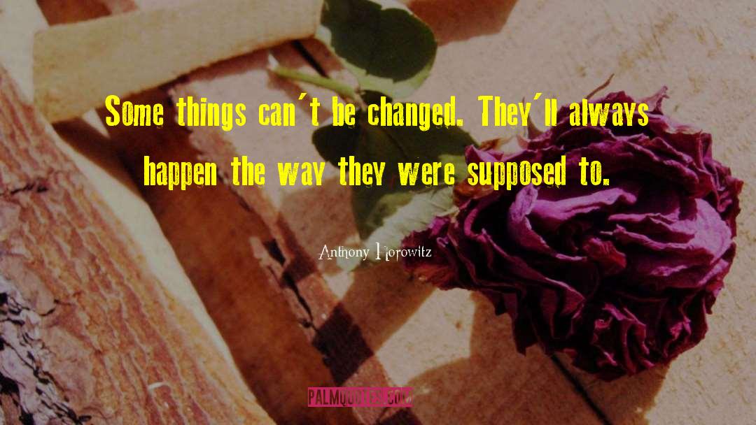 Anthony Horowitz Quotes: Some things can't be changed.