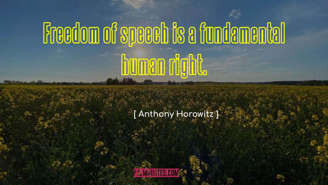 Anthony Horowitz Quotes: Freedom of speech is a