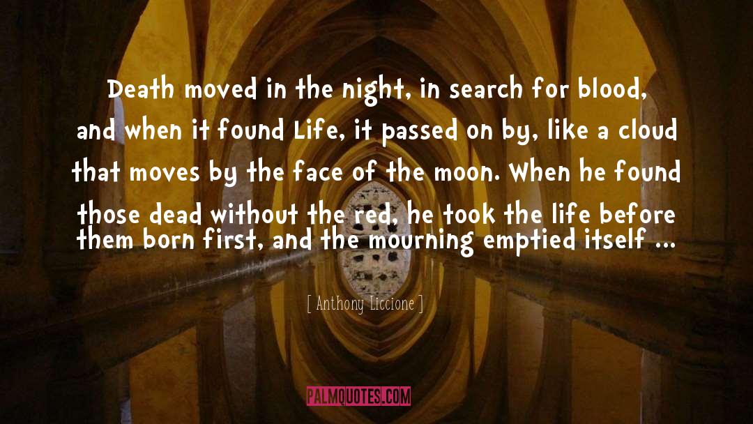 Anthony Liccione Quotes: Death moved in the night,