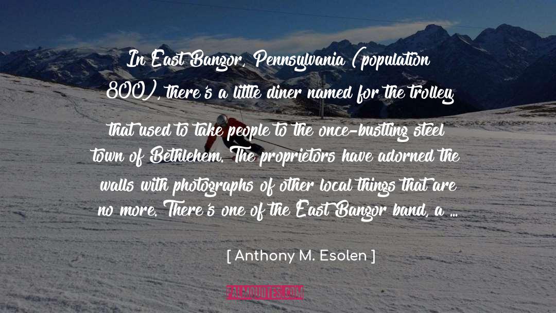 Anthony M. Esolen Quotes: In East Bangor, Pennsylvania (population