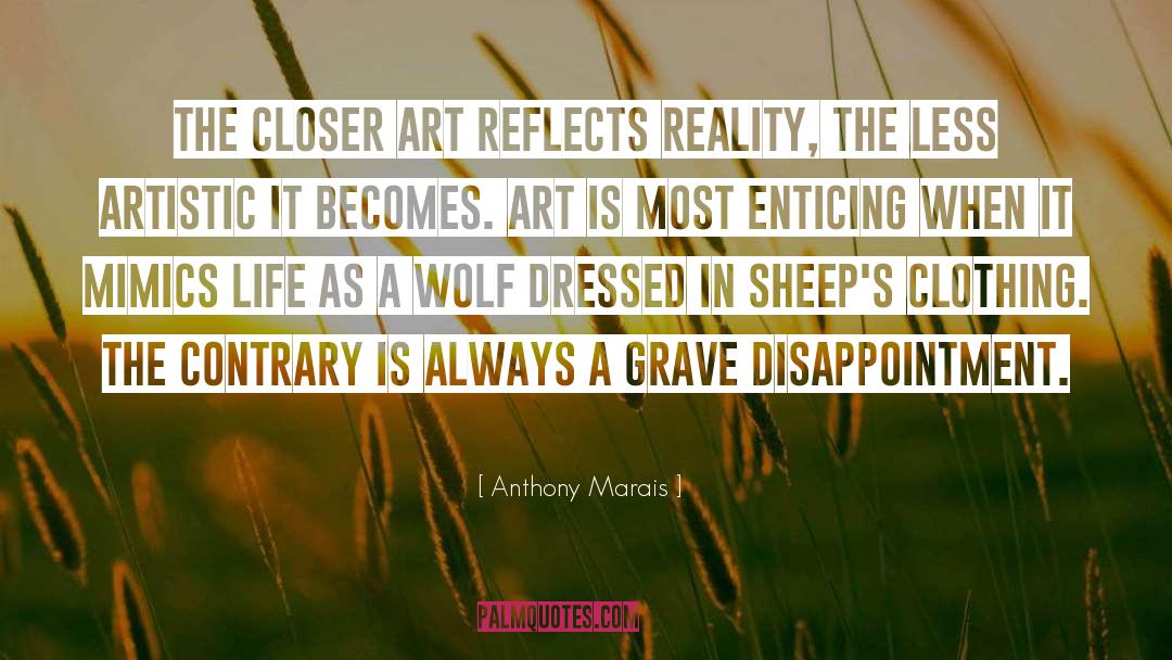 Anthony Marais Quotes: The closer art reflects reality,
