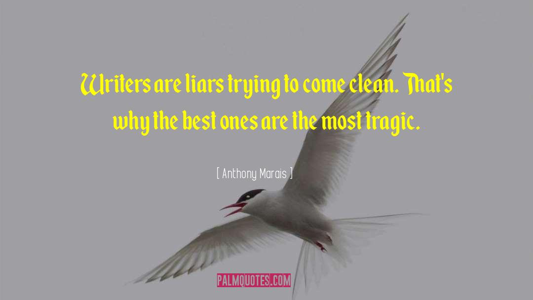 Anthony Marais Quotes: Writers are liars trying to