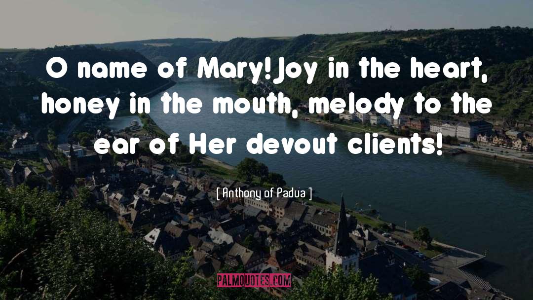 Anthony Of Padua Quotes: O name of Mary! Joy