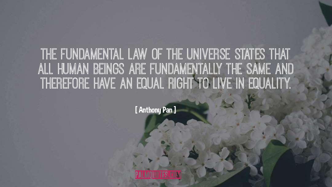 Anthony Pan Quotes: The fundamental Law of The