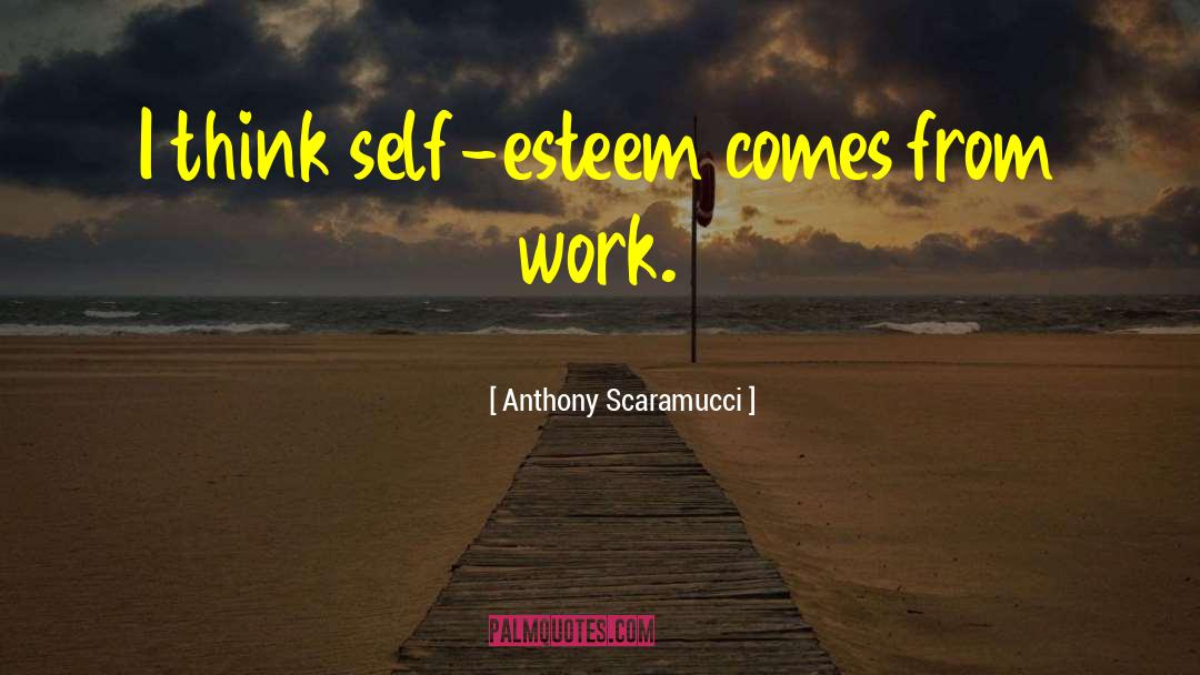 Anthony Scaramucci Quotes: I think self-esteem comes from