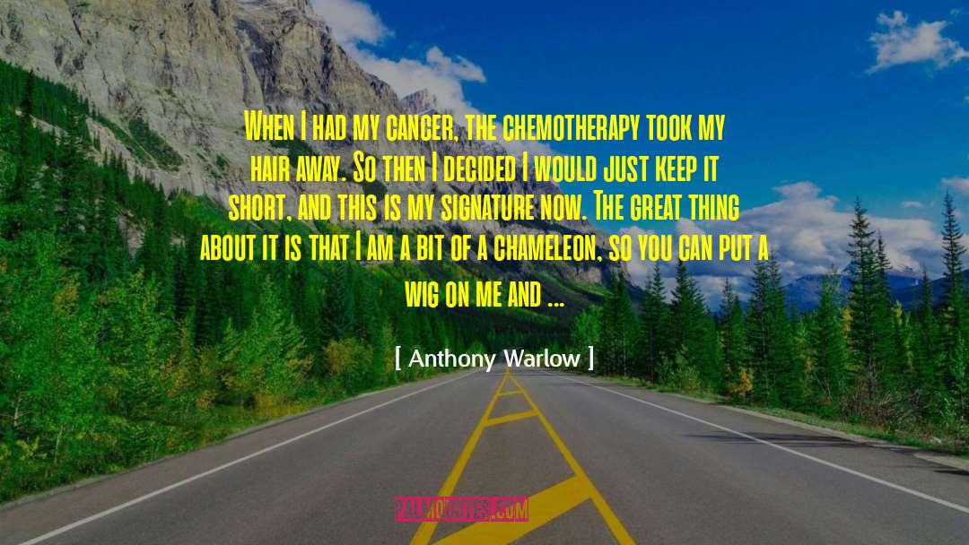 Anthony Warlow Quotes: When I had my cancer,