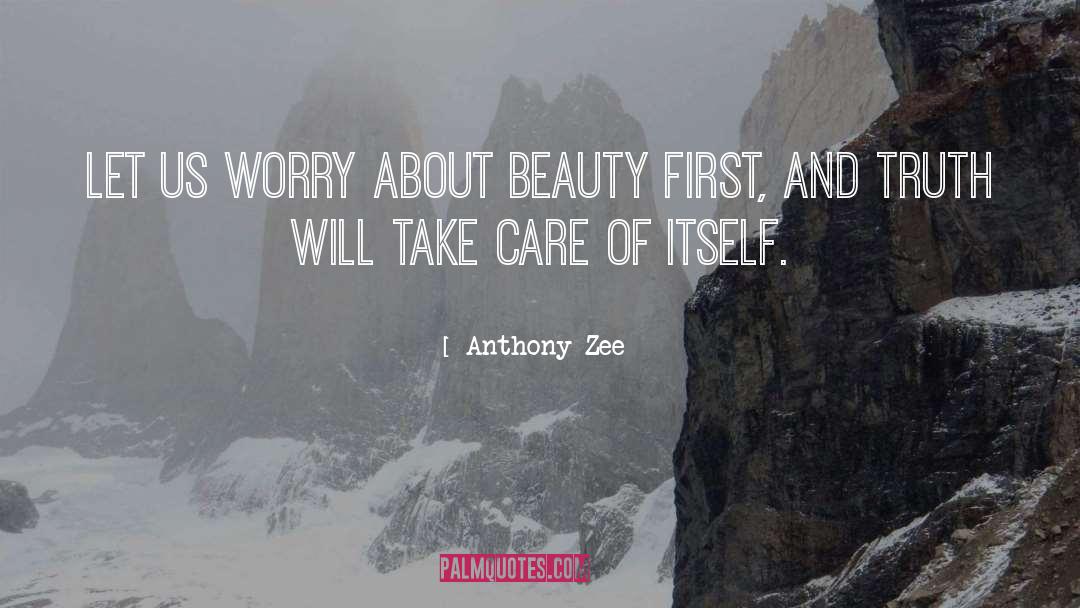 Anthony Zee Quotes: Let us worry about beauty