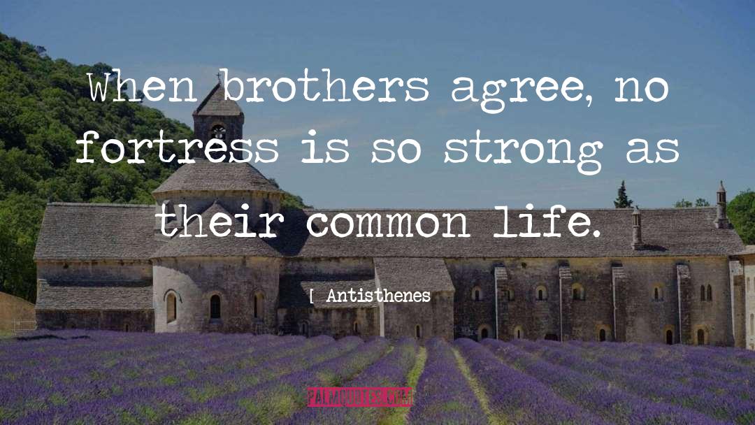 Antisthenes Quotes: When brothers agree, no fortress