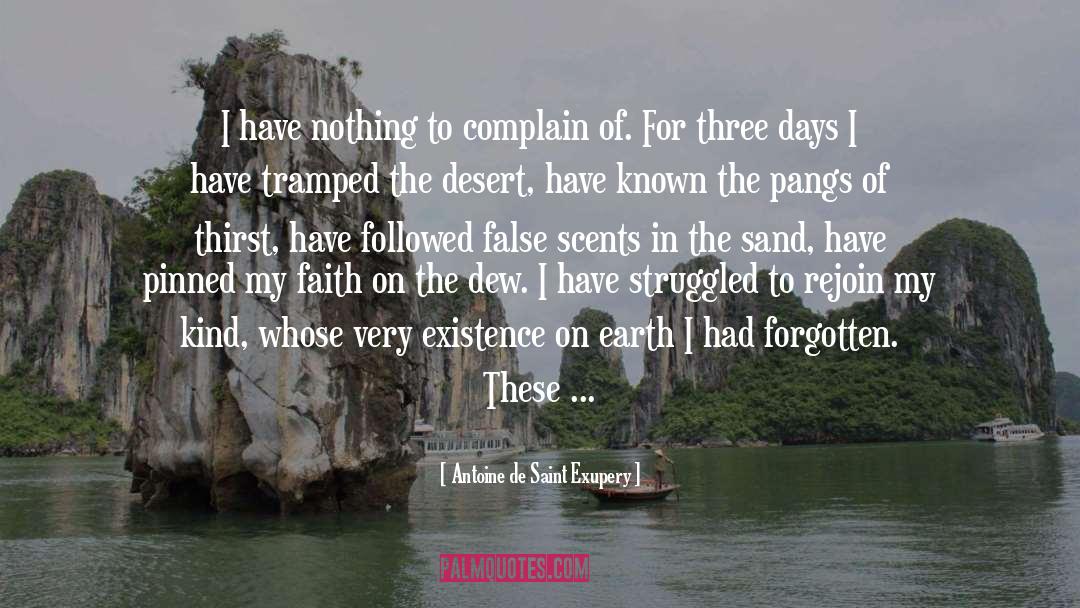 Antoine De Saint Exupery Quotes: I have nothing to complain