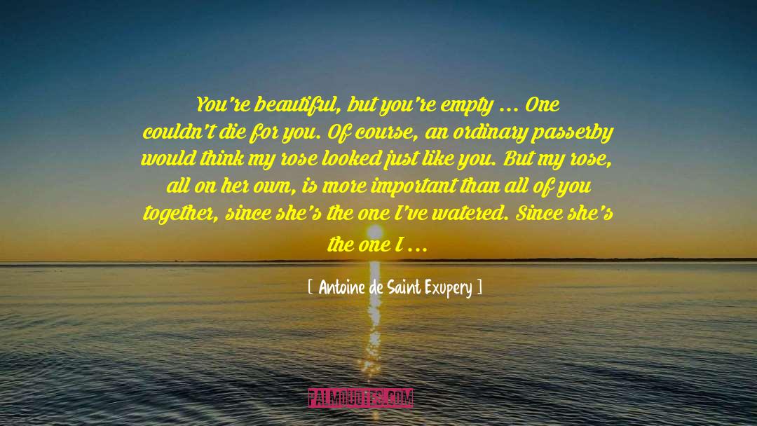 Antoine De Saint Exupery Quotes: You're beautiful, but you're empty