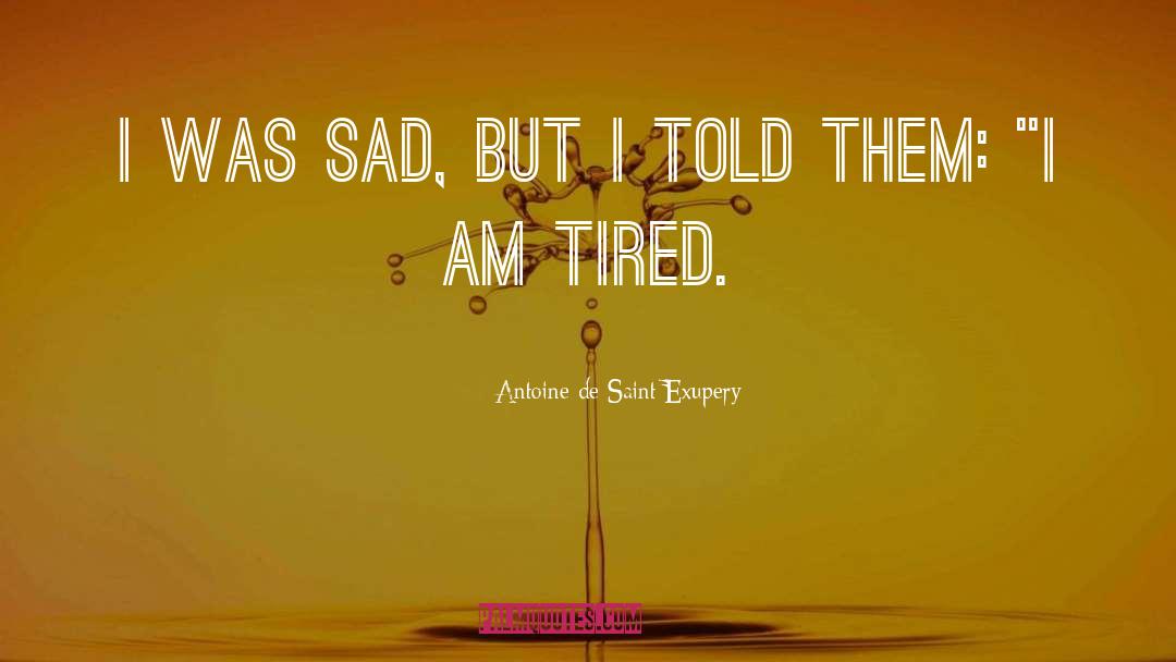 Antoine De Saint Exupery Quotes: I was sad, but I